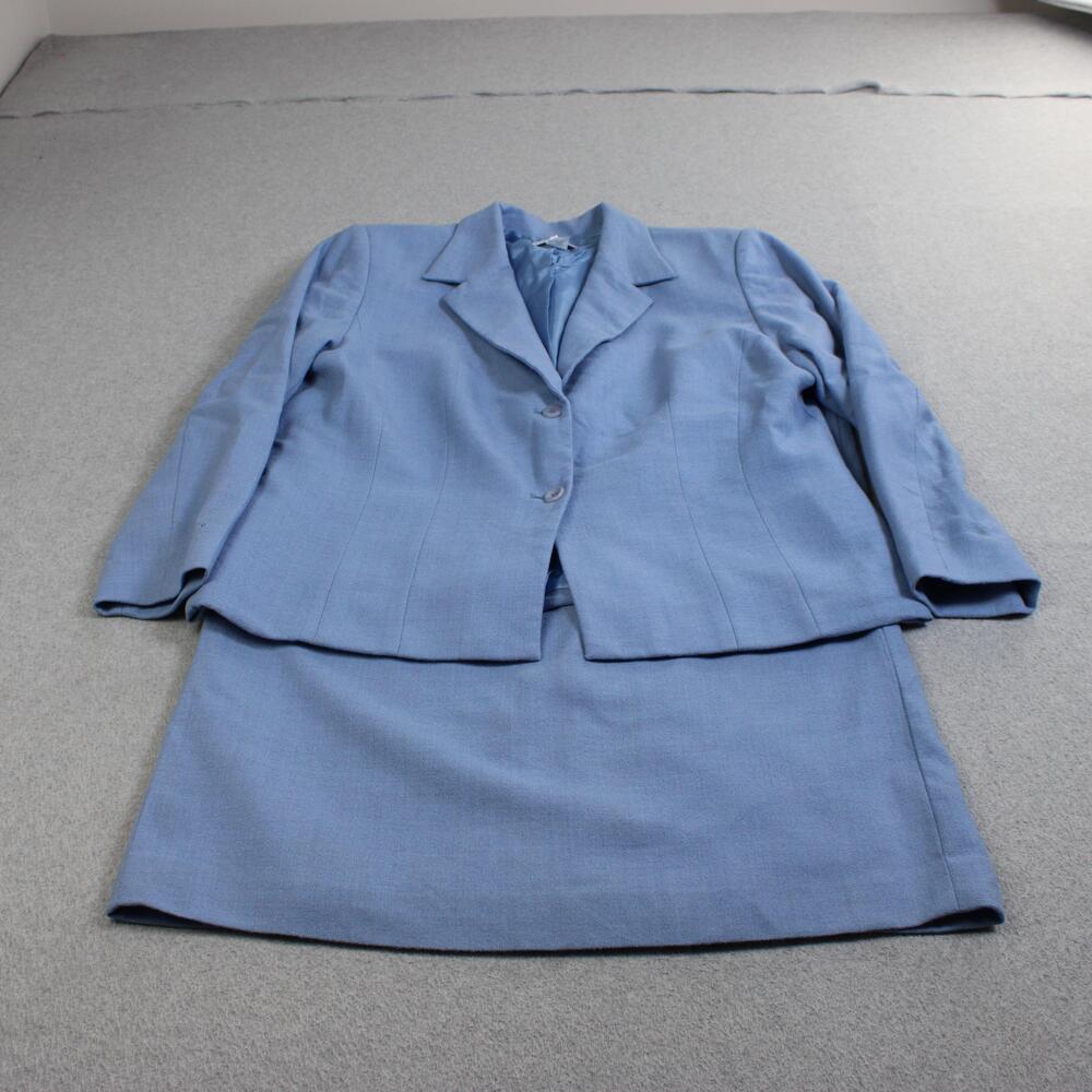 Vintage Pendleton Wool Suit Set Women 18W Blue Blazer 16W Skirt Heritage READ